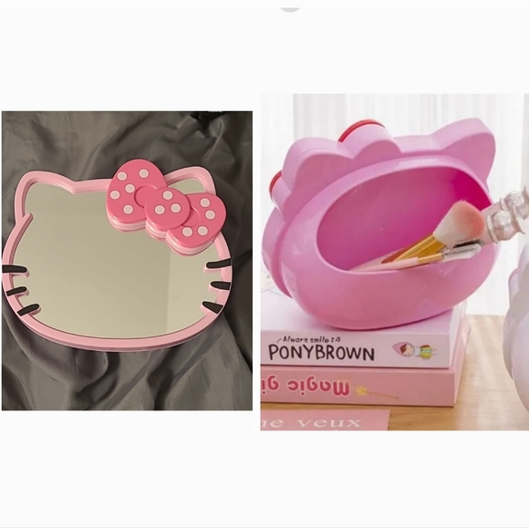 Hello Kitty Other - Hello Kitty Mirror w Brush Holder